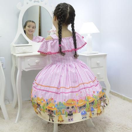 Imagem de Vestido infantil tema Festa Junina da Lol Surprise