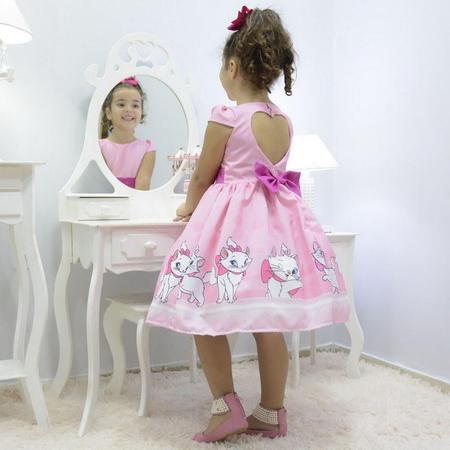 Imagem de Vestido infantil tema Gata Marie rosa