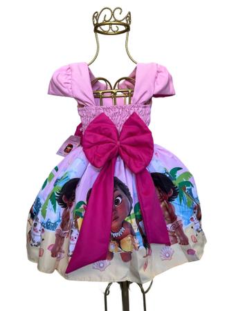 Vestido Infantil Moana Baby Festa Temática Aniversario Luxo