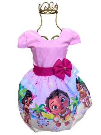 Vestido festa infantil da Moana Bebê