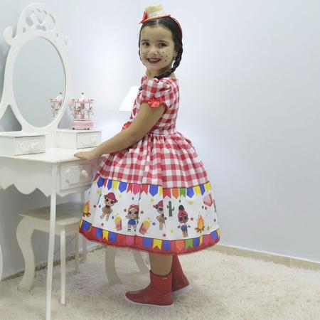 Imagem de Vestido infantil tema quadrilha - Festa Junina da Lol Surprise