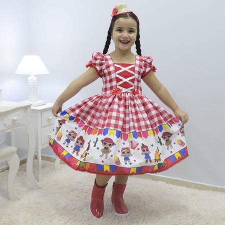 Imagem de Vestido infantil tema quadrilha - Festa Junina da Lol Surprise