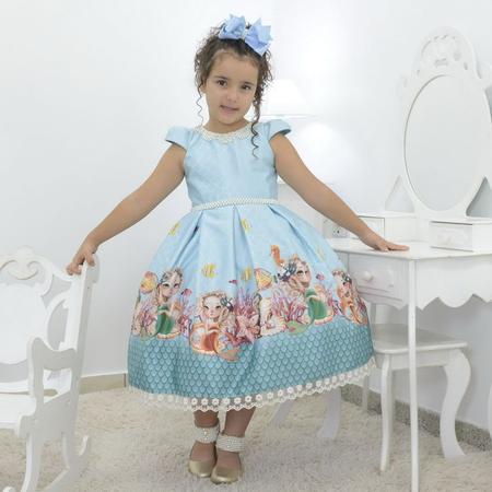 Vestido infantil hotsell estampa sereia