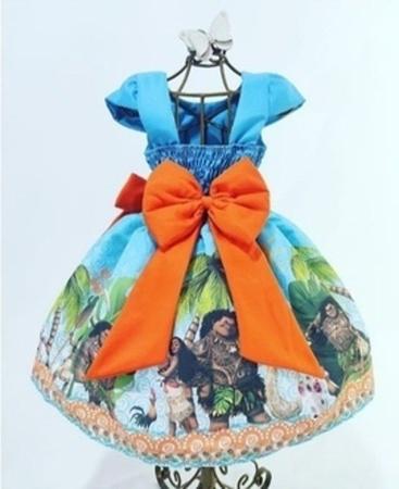 Vestido Infantil Temático Luxo Moana