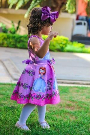 Vestido Infantil Temático Princesa Sofia Aniversário