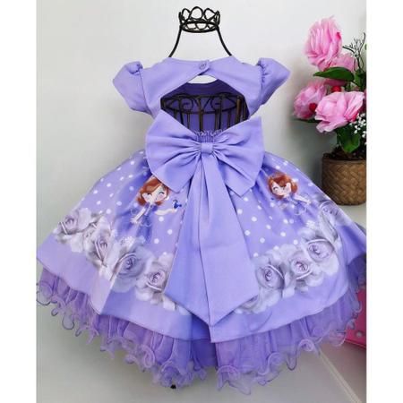 Vestido De Festa Infantil Princesa Sofia 1 Ao 3 Promoção