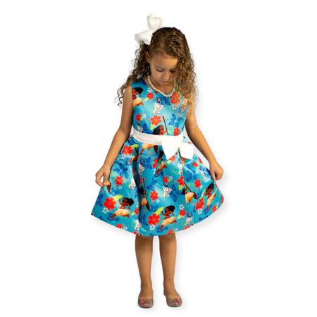 Vestido Infantil Temático Luxo Moana