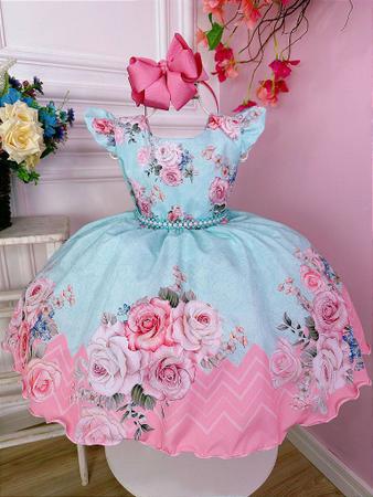 Vestido Infantil Princesa Sofia Com os Animais Lilás Strass - Fabuloso  Ateliê