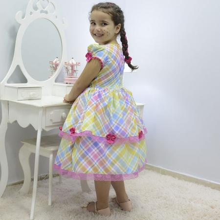 Imagem de Vestido infantil xadrez tema quadrilha - Festa Junina