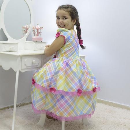 Imagem de Vestido infantil xadrez tema quadrilha - Festa Junina