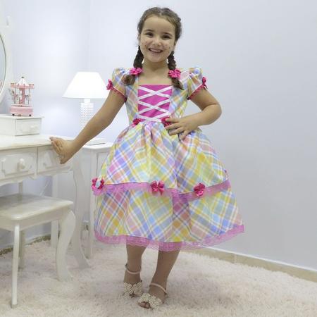 Imagem de Vestido infantil xadrez tema quadrilha - Festa Junina