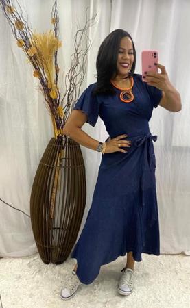 Vestido transpassado best sale jeans
