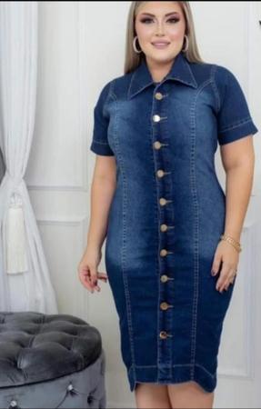 Vestido Jeans Tamanho 50 primari Vestido Plus Size Feminino