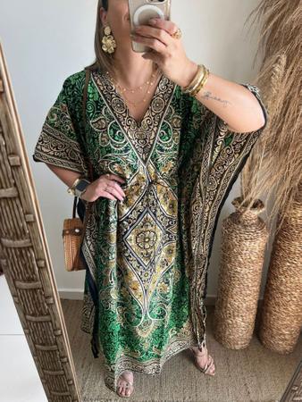 Vestido Kaftan Longa Moda Boho Hippie Plus Size - Mundo Oriental - Vestido  Plus Size Feminino - Magazine Luiza