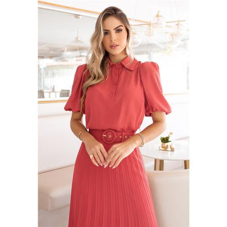Vestido midi best sale saia plissada