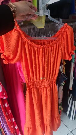 Vestido laranja al a cigana tecido leve Stilo Creppas Vestido
