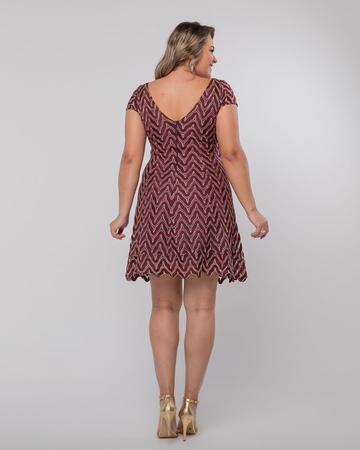 Vestido bordo cheap com dourado