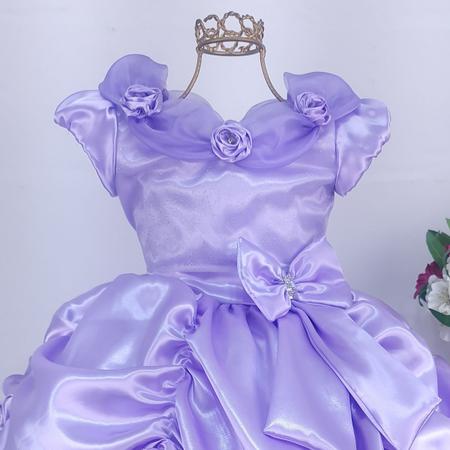 Vestido Lilás Princesa Sofia Festa Casamento Moda Feminina