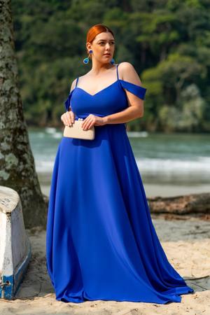 Vestido decote princesa store plus size