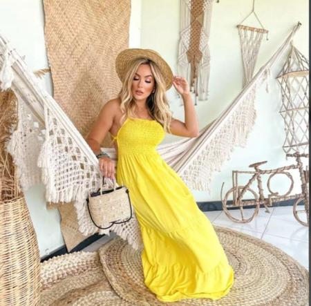 Loja de on sale vestido amarelo longo