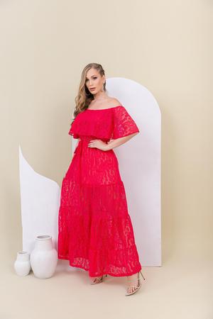Vestido de renda ciganinha deals longo