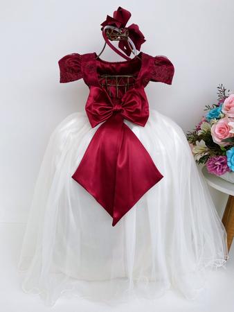 Vestido de florista sales branco com vermelho