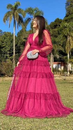 Imagem de Vestido Longo De Festa Tres Marias vestido manga longa madrinha formatura 