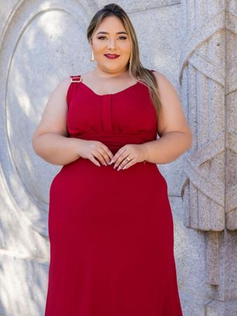 Imagem de Vestido longo Elegante de Viscolycra Plus Size com Alça de Regulagem de Festa