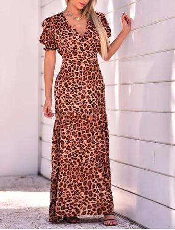 Vestido longo cheap de onça