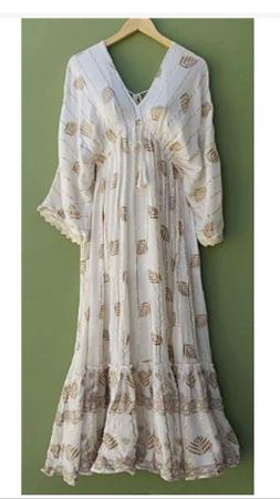 Vestido longo indiano palak branco Vestido Feminino Magazine Luiza