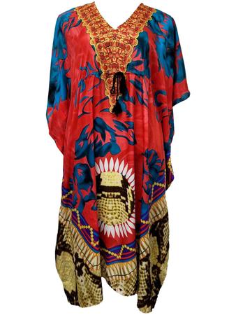 Imagem de Vestido Longo Kaftan Plus Size Estampa Digital Indiana