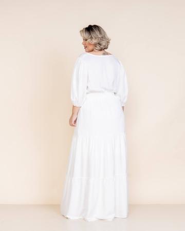 Imagem de Vestido longo off-white lueluc brand p/ diversas ocasiões especiais