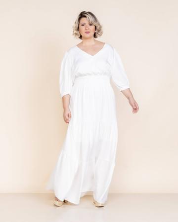 Imagem de Vestido longo off-white lueluc brand p/ diversas ocasiões especiais