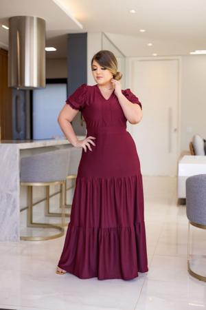 Vestido longo Renascer Moda Evang lica Vestido Feminino