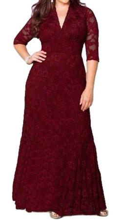 Imagem de Vestido Longo Renda Plus Size Madrinha Noiva Civil Festa