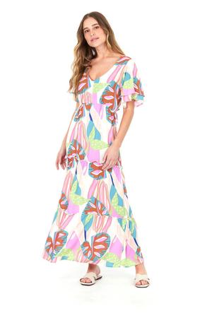 Vestido Longo Viscose Cole o Estampa Polo Wear Estampado