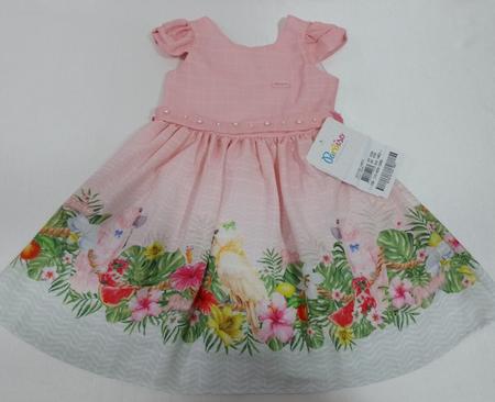 Imagem de Vestido Luxo Menina Estampado C/ Cinto Paraiso Verão 14053