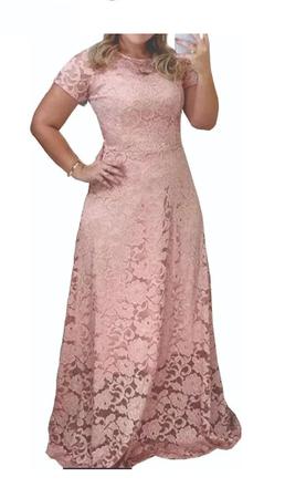 Imagem de Vestido Madrinha Noiva Plus Size Renda Batizado Civil Festa