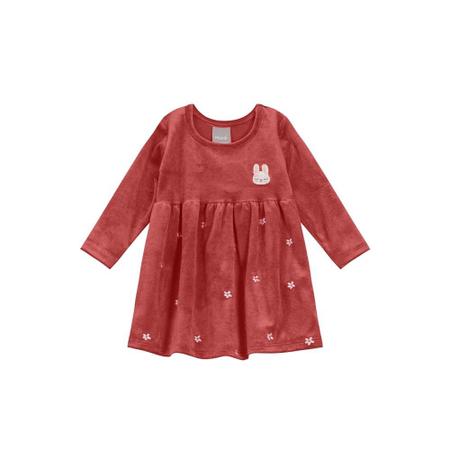 Imagem de Vestido Malha Cotelê Bebê Menina Mundi Vermelho