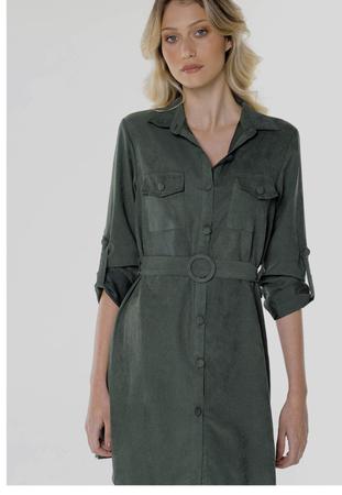 Vestido chemise hotsell verde militar