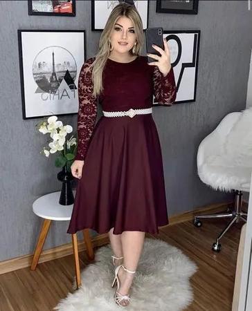 Vestido evangélico manga longa 2025
