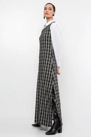 Imagem de Vestido Maxi Regata Em Malha Jacquard Xadrez