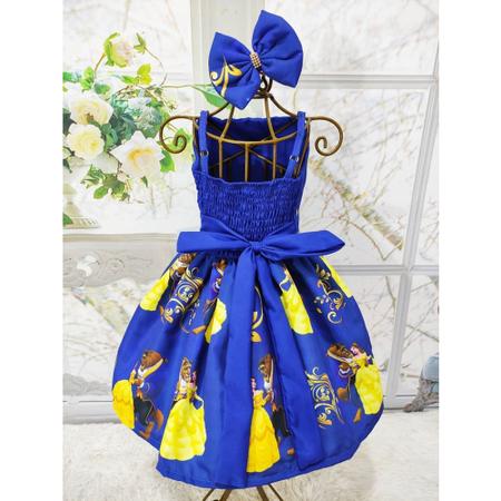 Vestido Menina Temático Alça Regular Bela e a Fera - aurea Imagem de Vestido Menina Temático Alça Regular Bela e a Fera