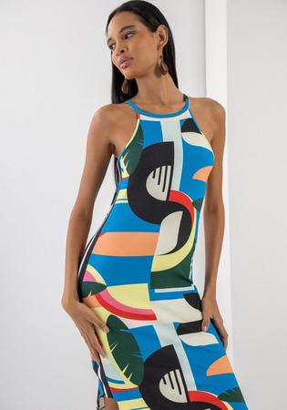 Vestido midi cheap canelado estampado