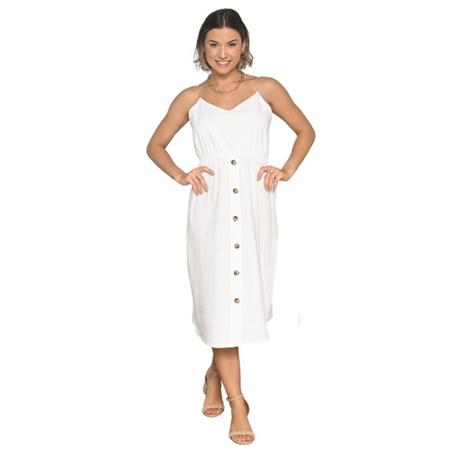 Vestido midi de cheap linho com botoes