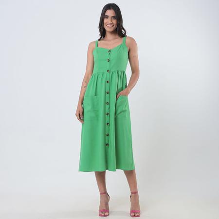 Vestido midi de cheap linho com botoes