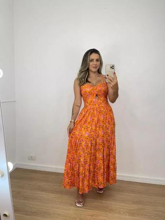 Vestido clearance laranja florido