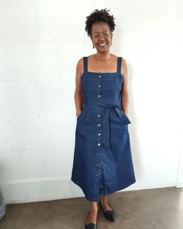 Vestido midi feminino jeans D&A modas - D&A modas Imagem de Vestido midi feminino jeans D&A modas