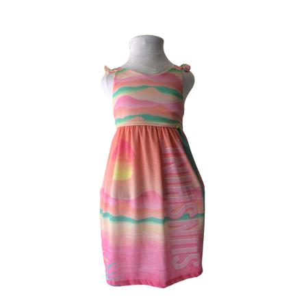 Vestido Midi Infantil Mon Sucre Laranja Rosa Verde tam 4 Imagem de Vestido Midi Infantil Mon Sucre Laranja Rosa Verde tam 4
