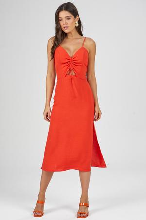 Vestido Midi PKS Laranja Imagem de Vestido Midi PKS Laranja